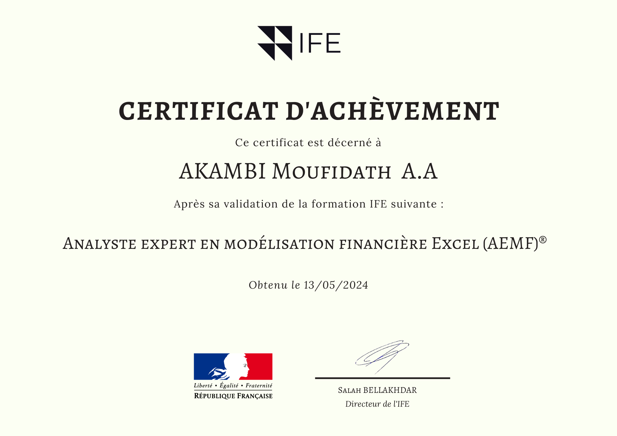 17. Certificat Akam Fidath